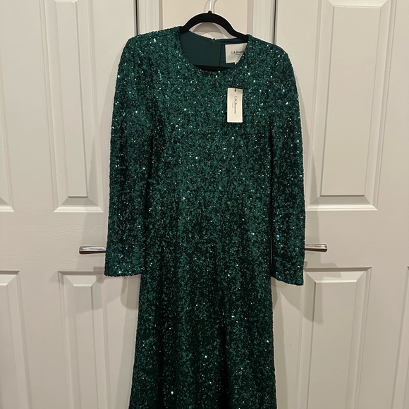 LK Bennett | Dresses | Lk Bennet Gown Green Sequins Nwt | Poshmark